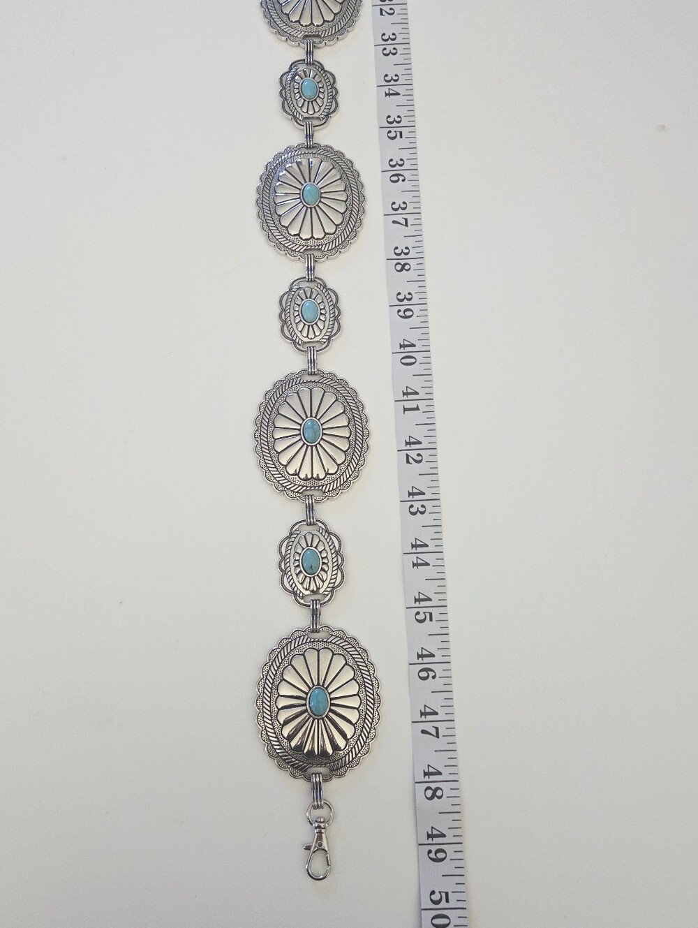 Silver & Turquoise Chain Belt - Picture 7 of 8